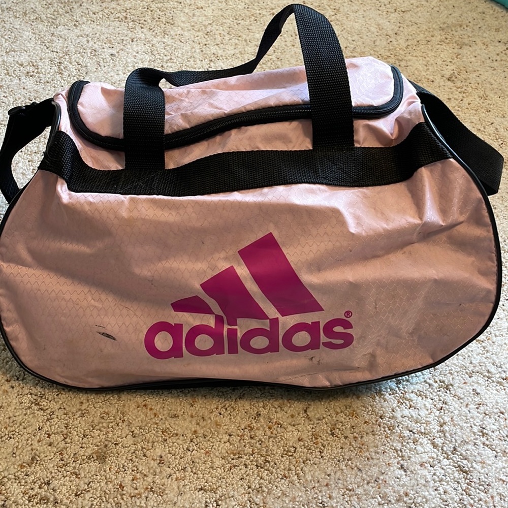 Adidas athletic pink duffle gym bag
